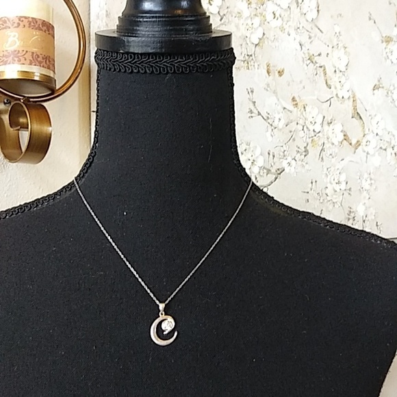 925 Sterling Silver Chain Necklace With Embellished C Initial Pendant - Picture 7 of 17